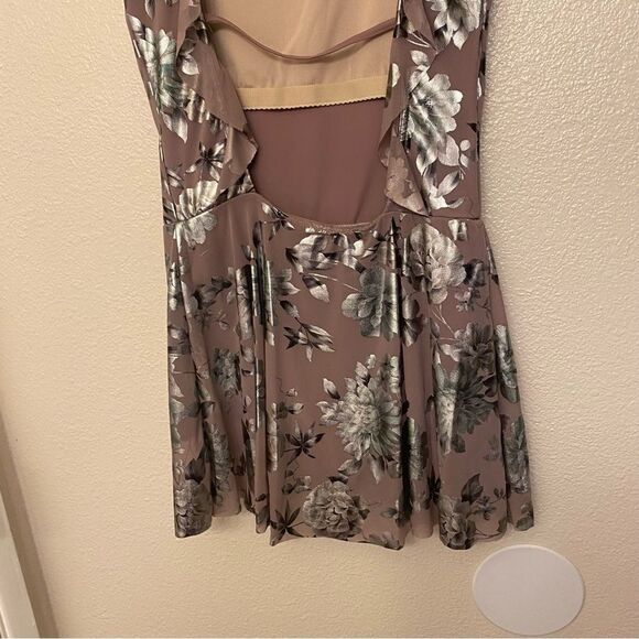 WEISSMAN Balera Dance Costume Metallic lavender mesh Floral Dress D11543 SA - Picture 5 of 12